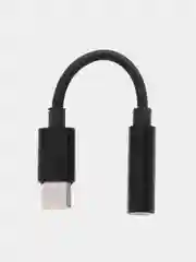 Черный переходник для наушников iPhone/3.5 мм mini jack, аукс, адаптер для айфона