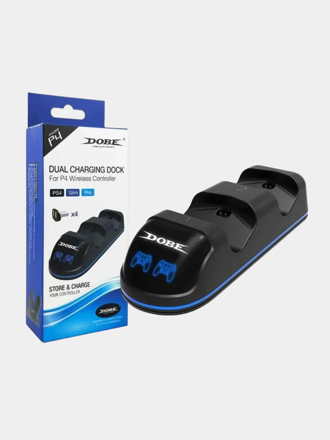 Угольный зарядная станция зарядка для геймпадов PS4 Dual Charging Station TP4-002 / DOBE TP4-18125