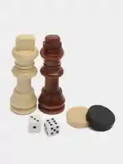Шахматы шашки нарды 3 в 1, деревянные