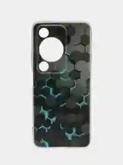Бирюзовый чехол на Huawei Nova Y72/Y72s / Хуавей Нова Y72/Y72s прозрачный, с рисунком, защита камеры