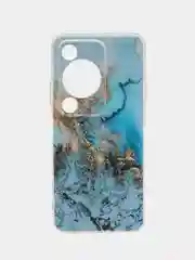 Голубой чехол на Huawei Nova Y72/Y72s / Хуавей Нова Y72/Y72s прозрачный, с рисунком, защита камеры