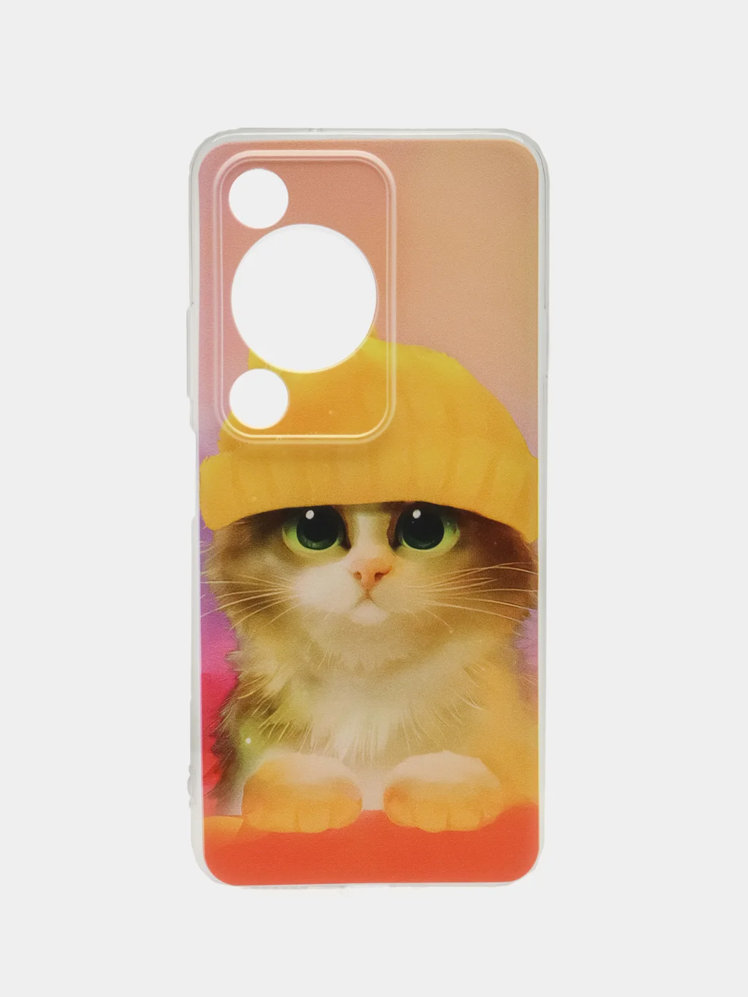 Желтый чехол на Huawei Nova Y72/Y72s / Хуавей Нова Y72/Y72s прозрачный, с рисунком, защита камеры