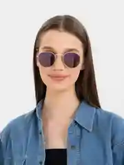 Угольный круглые солнцезащитные очки