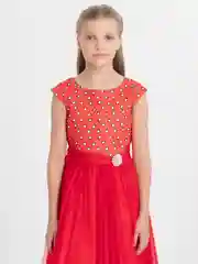 Алый платье для девочки с пышной юбкой нарядное