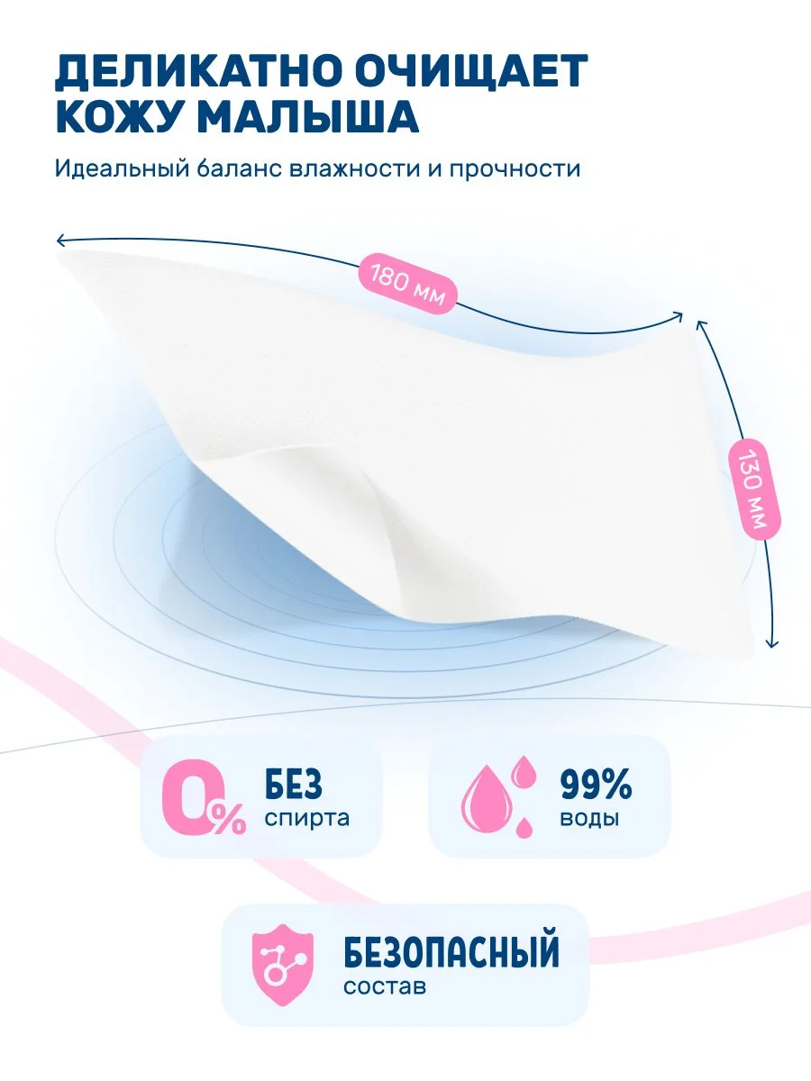 Влажные салфетки Pure, для новорожденных, 6 х 120 шт, 720 шт