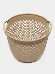 Кремовый корзина для белья, с ручками, круглая