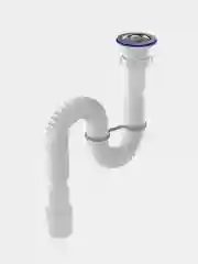 Гофросифон Aquant удлиненный, с металлической решеткой, 1 1/2" (70 мм) х 40/50, F113-55-MR