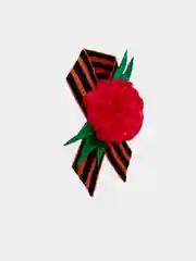 Красный брошь на 9 мая/ Брошки/ Бантики для волос/ День Победы / 9 май/ Ручная работа/Георгиевская