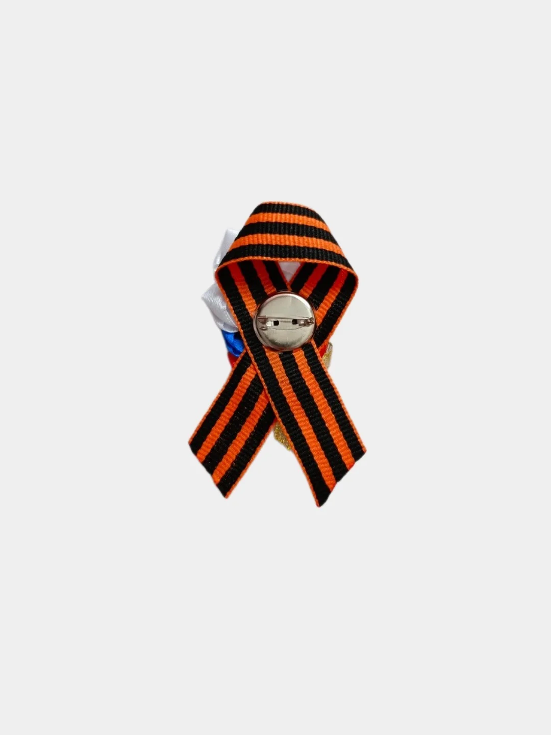 Белый брошь на 9 мая/ Брошки/ Бантики для волос/ День Победы / 9 май/ Ручная работа/Георгиевская