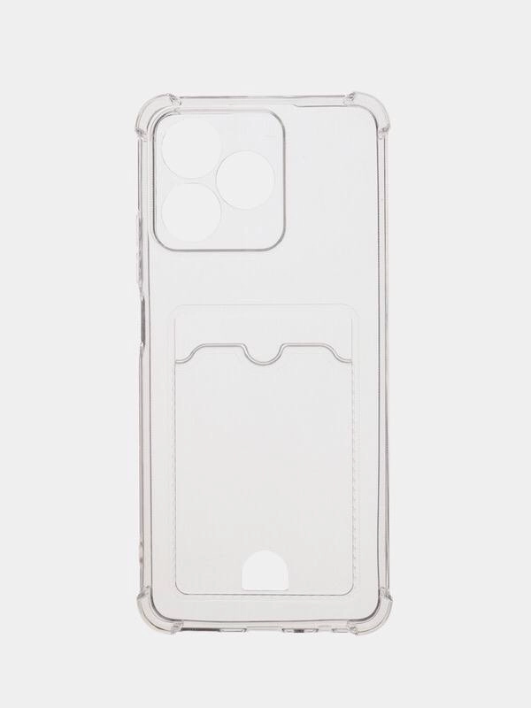 Чехол для Realme C51,C53 /Реалми C51,С53 /Realme Note 50, прозрачный, с карманом для карты