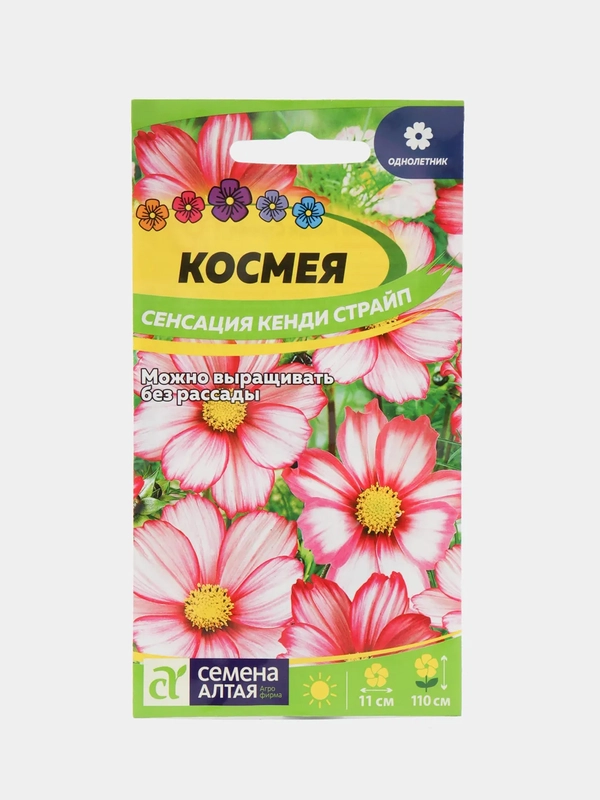 Семена цветов Космея "Сенсация Кенди Страйп", О, 0,5 г