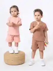 Коралловый костюм детский футболка и шорты, комплект для девочки и мальчика, костюм для малышей