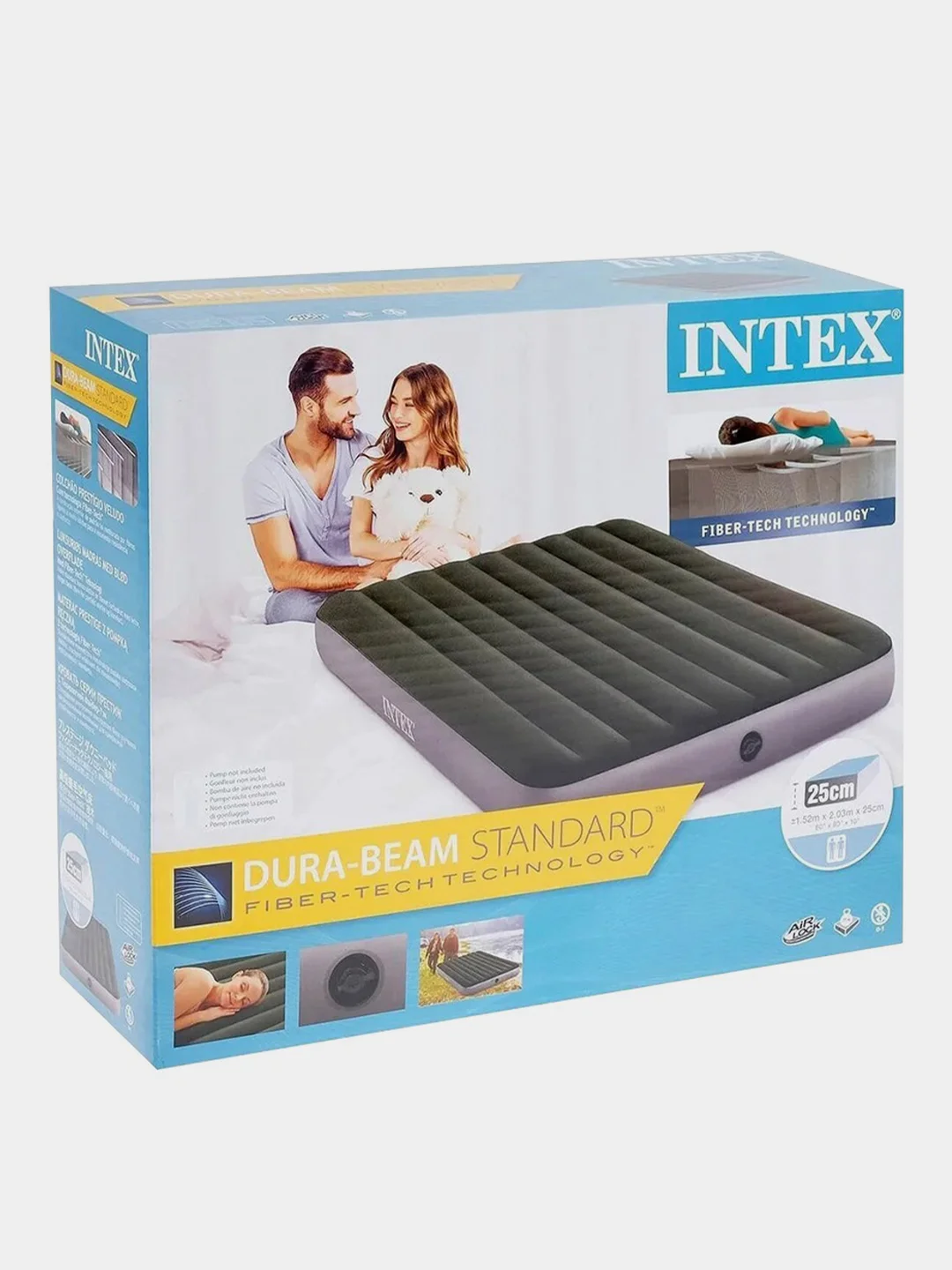 Матрас надувной двуспальный Intex, 203х152х25 см