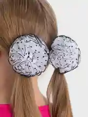 Белый бантики на резинке "Горошек"