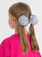 Белый бантики на резинке "Горошек"