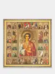 Икона освящённая Духовный Наставник "Пантелеймон Целитель" в раме 28х28