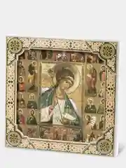 Икона освящённая Духовный наставник "Ангел Хранитель" и Собор Святых в раме 28х28