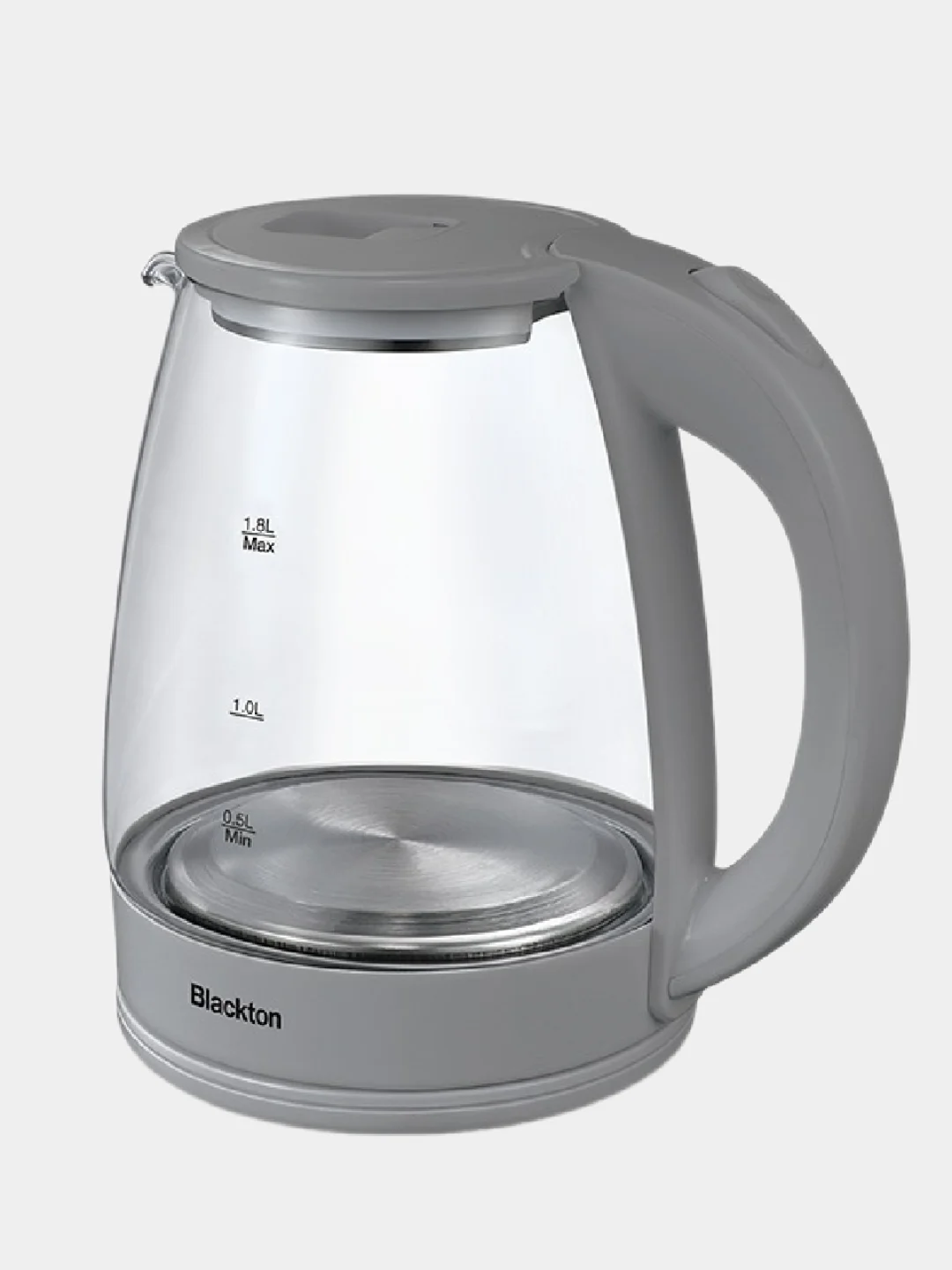 Серый чайник электрический с подсветкой Blackton Bt KT1800G, ОБЪЁМОМ 1.8л, АВТООТКЛЮЧЕНИЕ