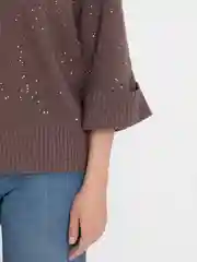 Джемпер женский крупной вязки с пайетками