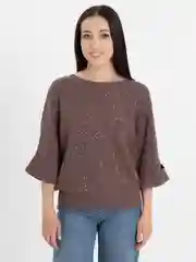 Джемпер женский крупной вязки с пайетками