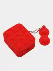 Желтый чехол для беспроводных наушников Airpods 1/2, силиконовый с карабином