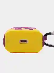 Желтый чехол для беспроводных наушников Airpods 1/2, силиконовый с карабином