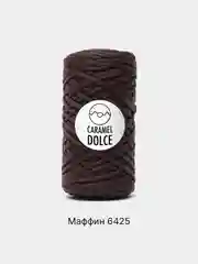 Коричневый шнур Caramel Dolce плоский, 4 мм, 100 м, для вязания и макраме