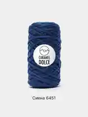 Светло-синий шнур Caramel Dolce плоский, 4 мм, 100 м, для вязания и макраме