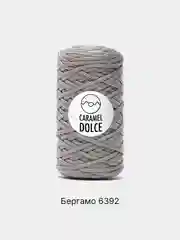 Серый металлик шнур Caramel Dolce плоский, 4 мм, 100 м, для вязания и макраме