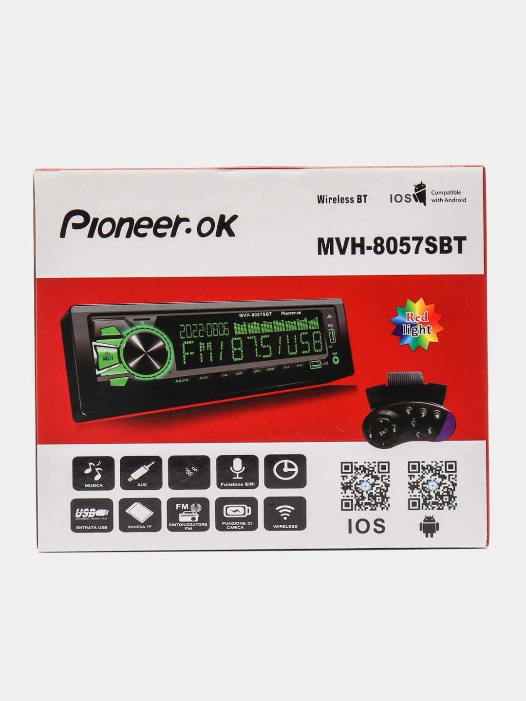 Автомагнитола Pioneer 1 DIN для авто - с поддержкой (Bluetooth/USB/AUX/FM)  купить по цене 1645 ₽ в интернет-магазине Магнит Маркет