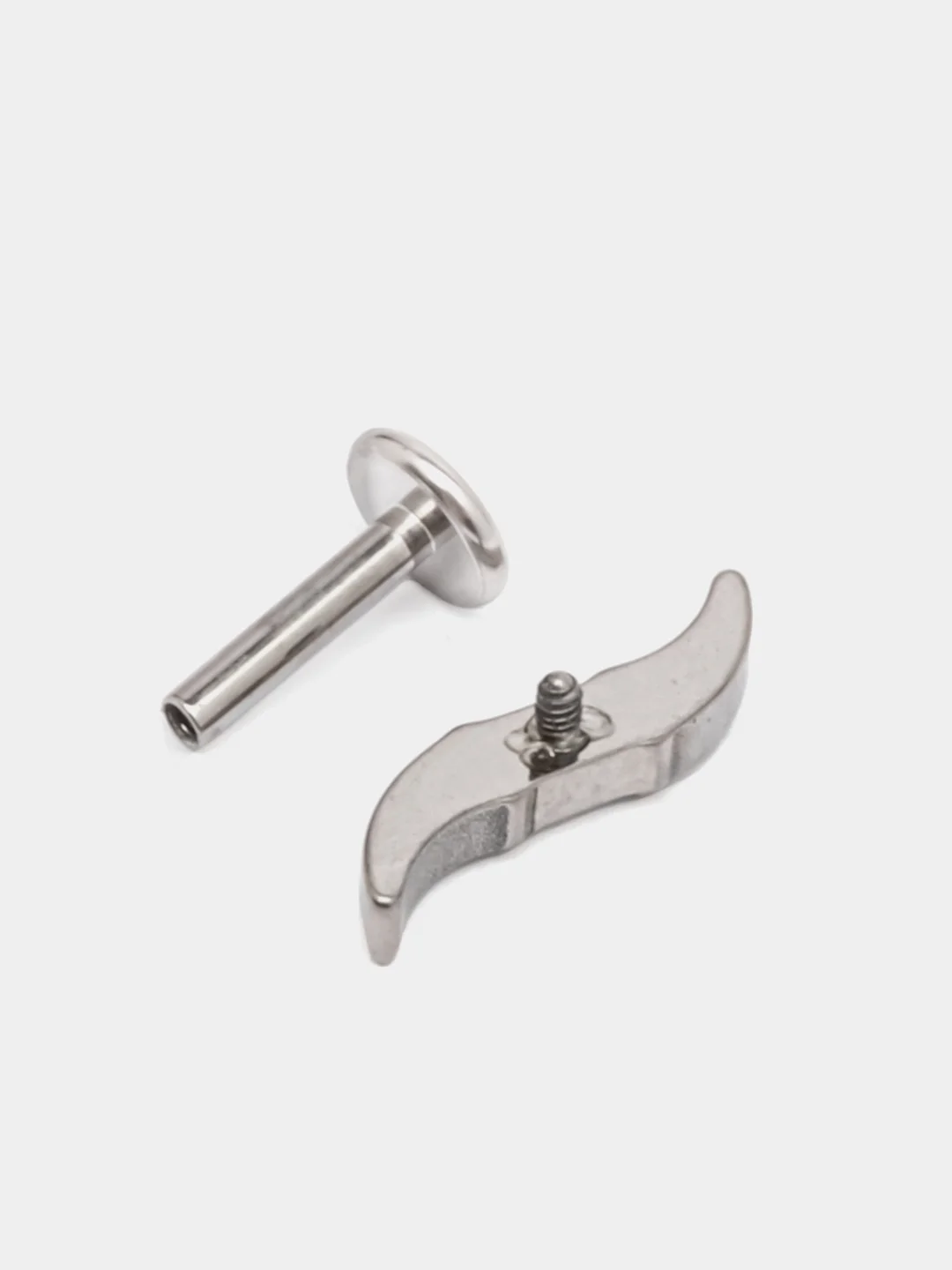 Бежевый серьга для пирсинга из титана "TITANIUM" с внутренней резьбой, серьги женские
