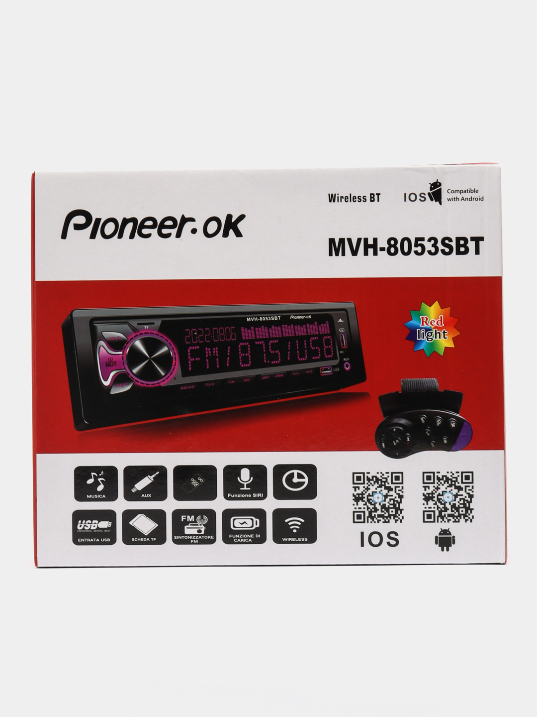 Автомагнитола Pioneer 1 DIN для авто - с поддержкой (Bluetooth/USB/AUX/FM)  купить по цене 1645 ₽ в интернет-магазине Магнит Маркет