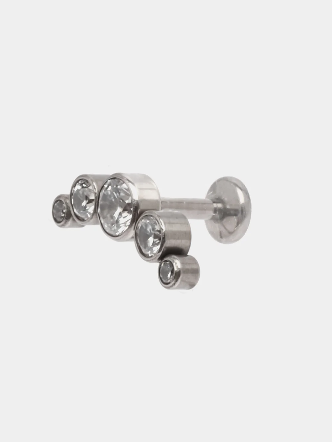 Ледяной серьга для пирсинга из титана "TITANIUM" с внутренней резьбой, серьги женские