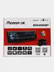 Синий автомагнитола Pioneer 1 DIN для авто - с поддержкой (Bluetooth/USB/AUX/FM)