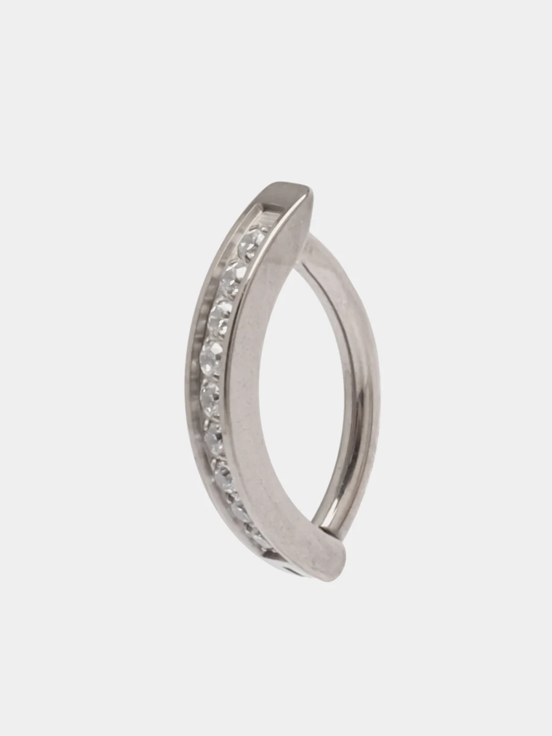 Серый металлик пирсинг пупка из титана "TITANIUM" с застежкой-кликером