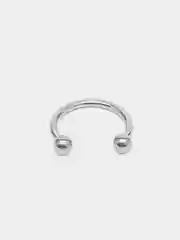 Серебряный пирсинг циркуляр септум полукруглый из титана "TITANIUM" для носа, уха, брови, губы