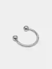 Серебряный пирсинг циркуляр септум полукруглый из титана "TITANIUM" для носа, уха, брови, губы