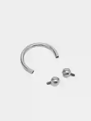 Серебряный пирсинг циркуляр септум полукруглый из титана "TITANIUM" для носа, уха, брови, губы