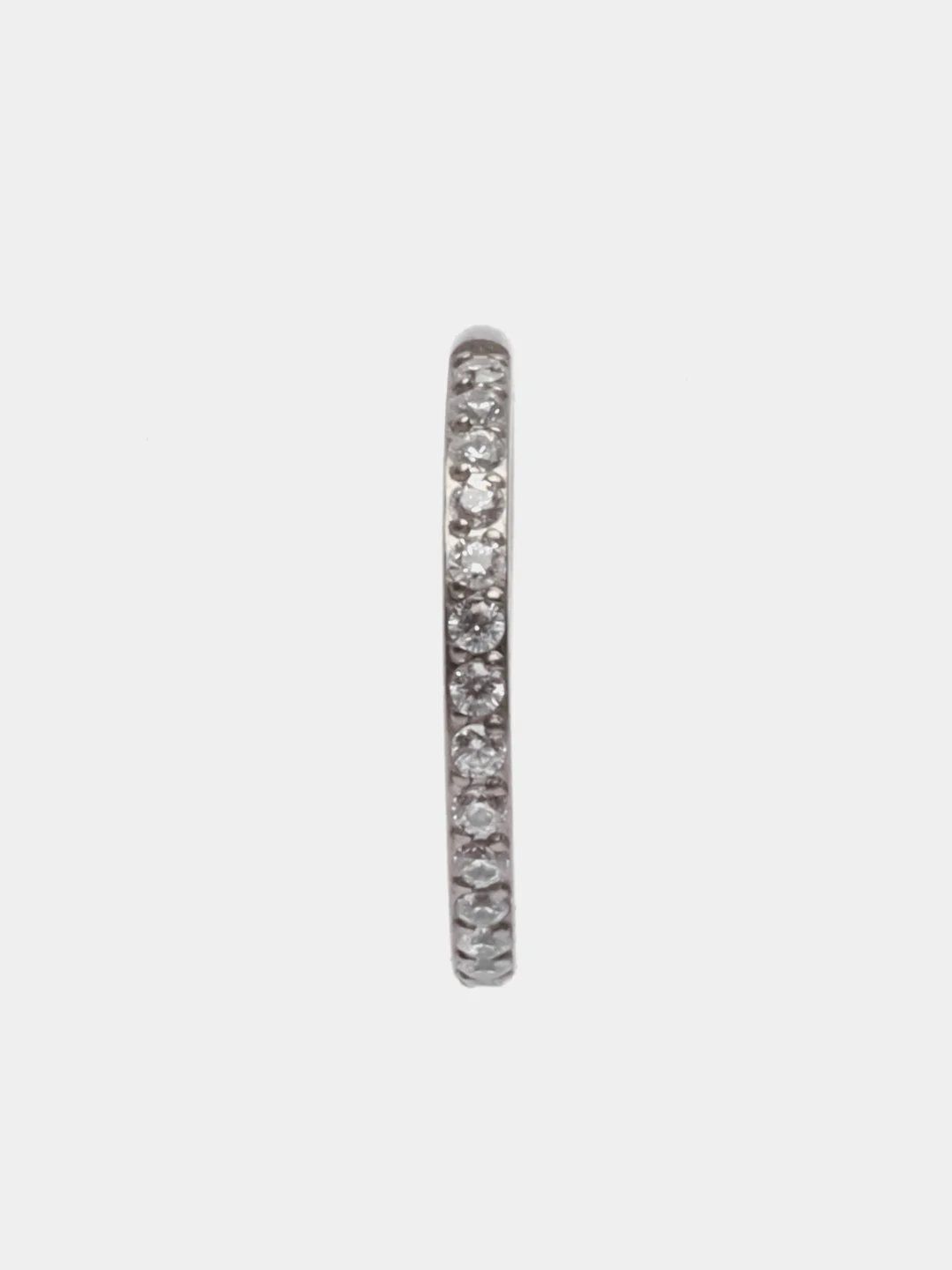 Серебряный кольцо-кликер для пирсинга, из титана, со стразами, серия "TITANIUM", для носа, уха
