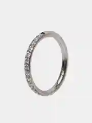 Серебряный кольцо-кликер для пирсинга, из титана, со стразами, серия "TITANIUM", для носа, уха