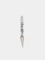Белый кольцо-кликер  для пирсинга, из титана, серия "TITANIUM" для носа, уха