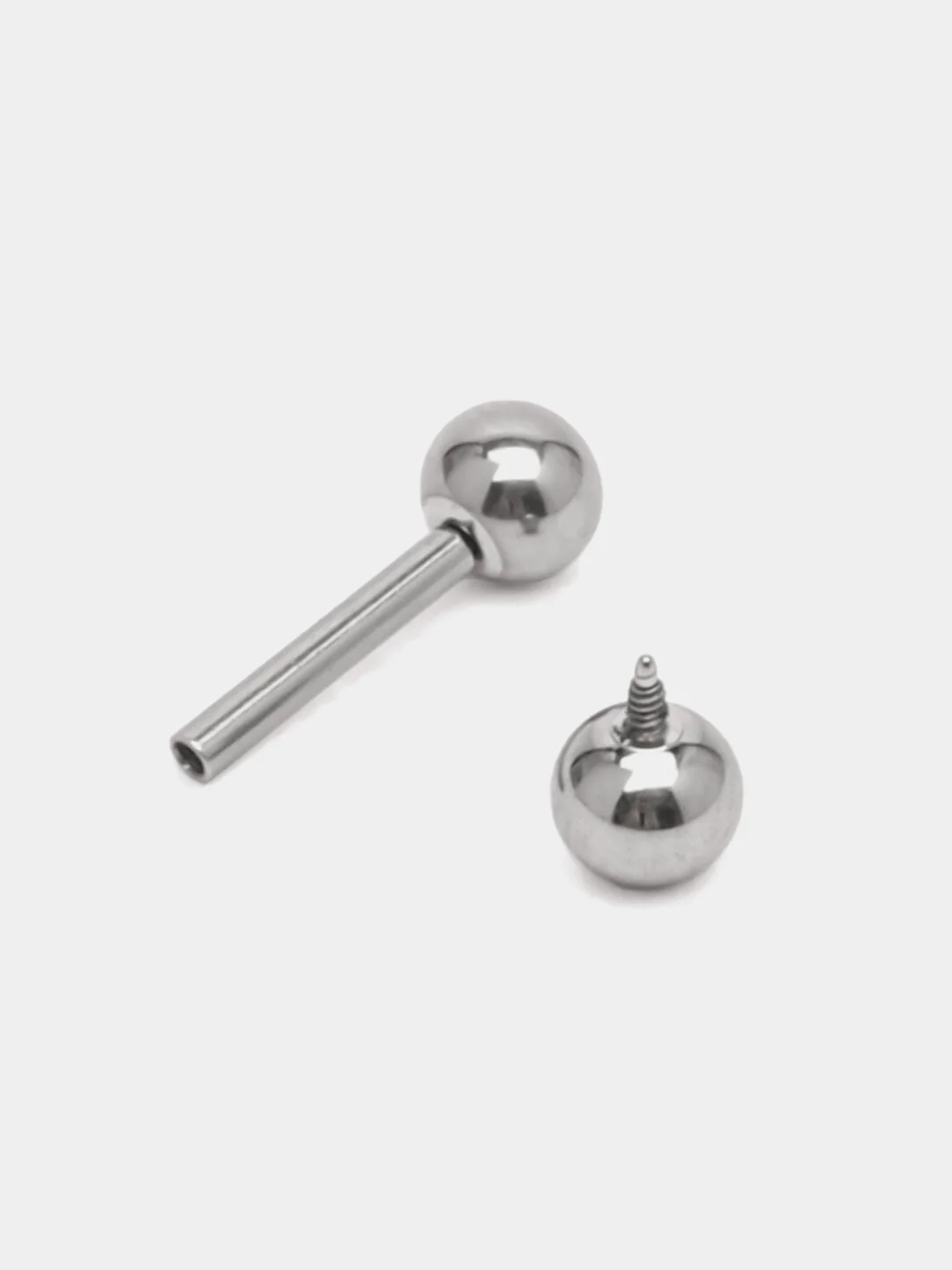 Пирсинг лабрет штанга прямая из титана "TITANIUM" для языка, сосков, уха