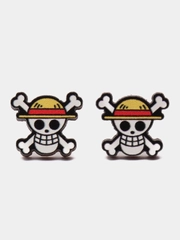 Серьги-пусеты деревянные по аниме "Ван-Пис" (One Piece)