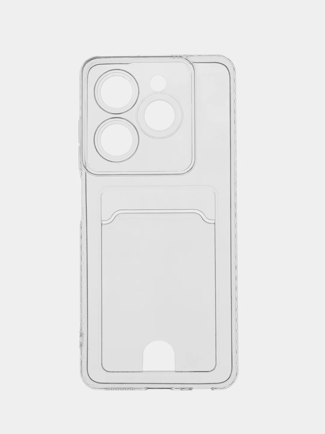 Прозрачный чехол для Tecno Spark GO 2024 / 20 / 20C, Техно Спарк Го прозрачный с карманом для карты