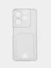 Прозрачный чехол для Tecno Spark GO 2024 / 20 / 20C, Техно Спарк Го прозрачный с карманом для карты
