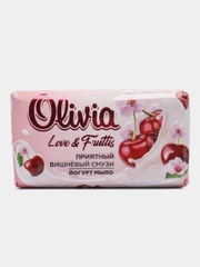 Мыло твердое для рук лица и тела Olivia Love Nature & Fruttis "Приятный вишнёвый смузи" 140 г