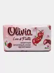 Мыло твердое для рук лица и тела Olivia Love Nature & Fruttis "Приятный вишнёвый смузи" 140 г