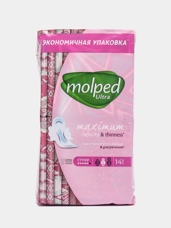 Прокладки женские Molped Ultra Super, супер впитывающие, 14 шт, 5 капель