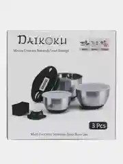 Набор мисок, салатница, набор Daikoku из 3-х мисок из нержавеющей стали с силиконовым дном