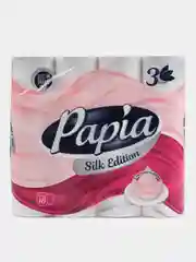 Туалетная бумага, трехслойная, Papia Silk Edition, с экстрактом шелка, 3 слоя, 16 рулонов